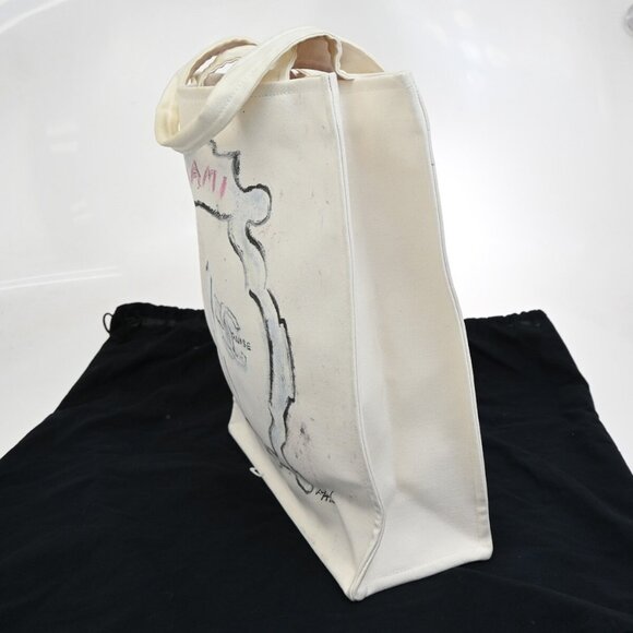 CHANEL CC Logo Cruise Line Miami Shoulder Tote Bag Canvas White - Picture 4 of 16